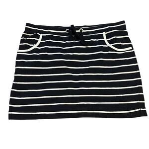 Nautica Navy and White Cotton Striped Skirt b